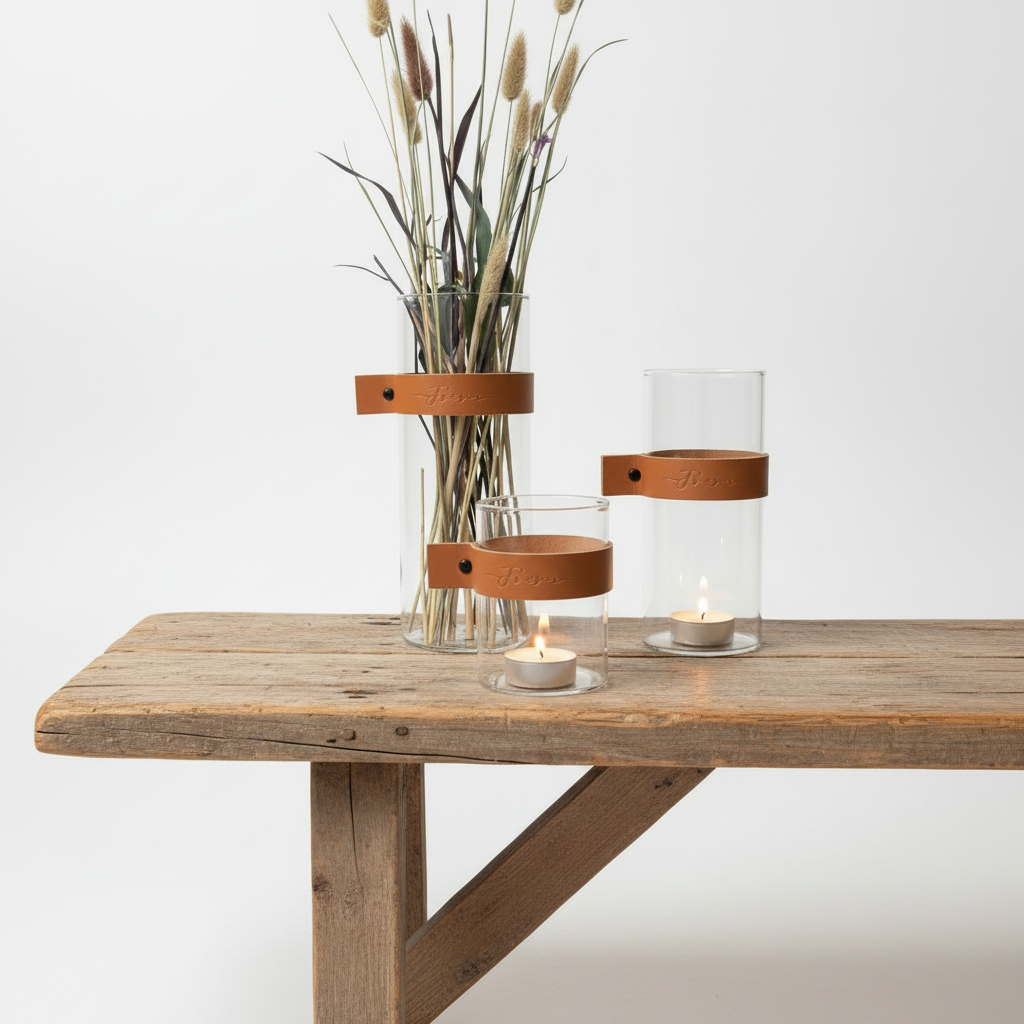 Glasvas med lyktor 3-pack