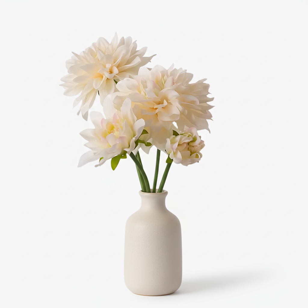 Dahliabunt 28cm, creme/Vit