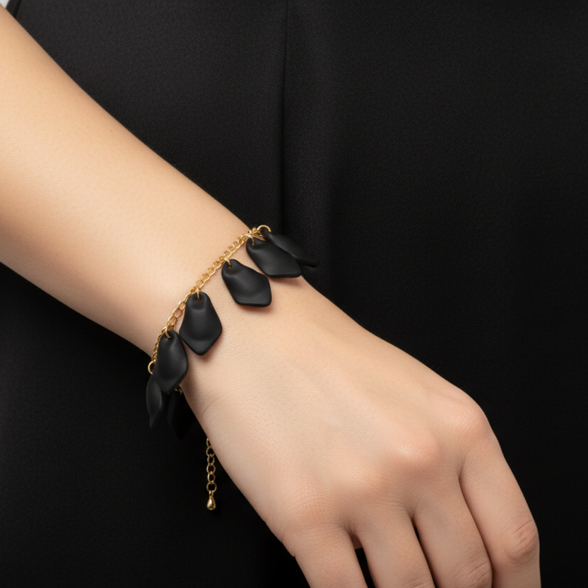 Armband Falling Leaf, Svart