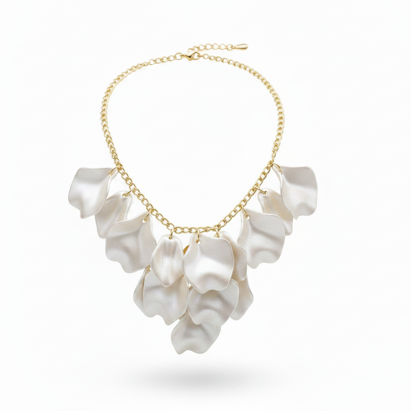 Halsband Midnight Drops, Vit
