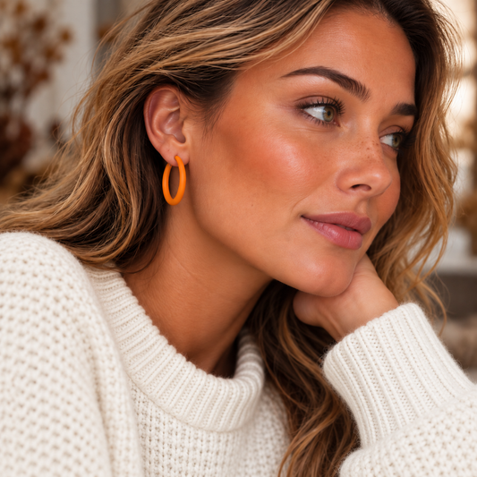Örhängen Pastel Hoops, Power Orange