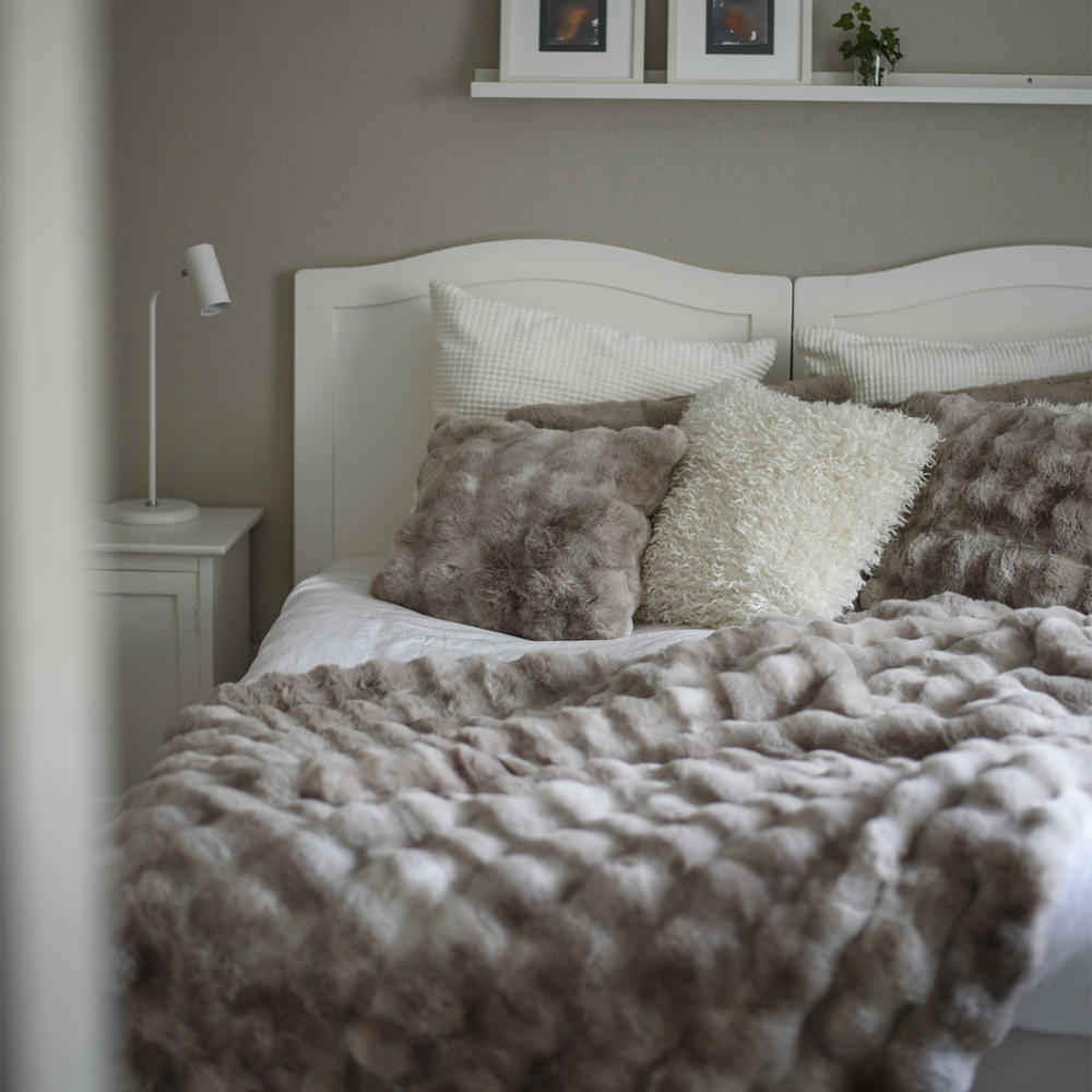Wool plaid Siv, Grey/Terracotta