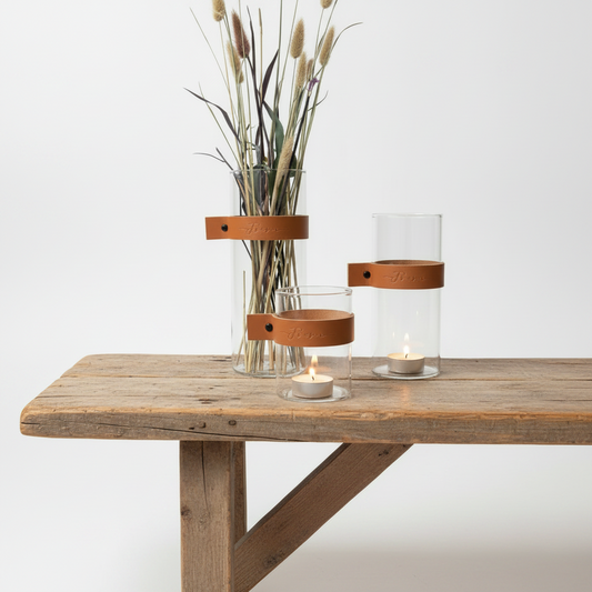 Glasvas med lyktor 3-pack
