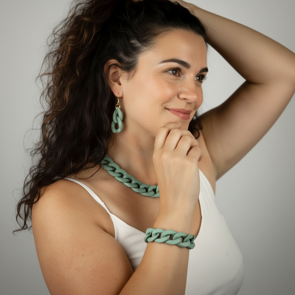 Halsband Chains Of Colour, Petrol
