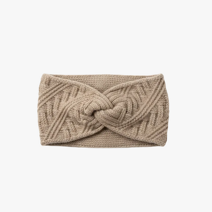 Stickat pannband, Beige