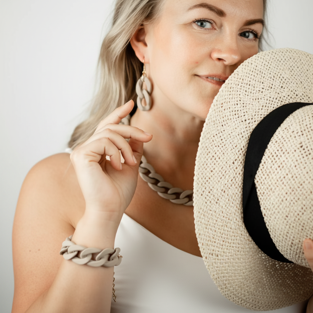 Halsband Chains Of Colour, Taupe