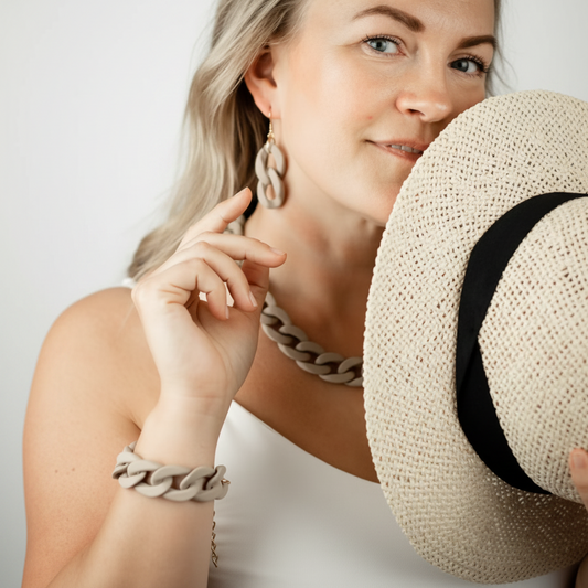 Halsband Chains Of Colour, Taupe