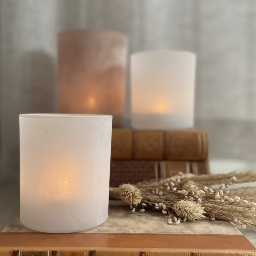 Tealight holder Frost Moon, White