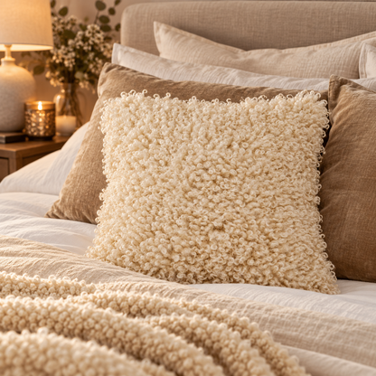 Kudde Fuskpäls Wooly, Beige