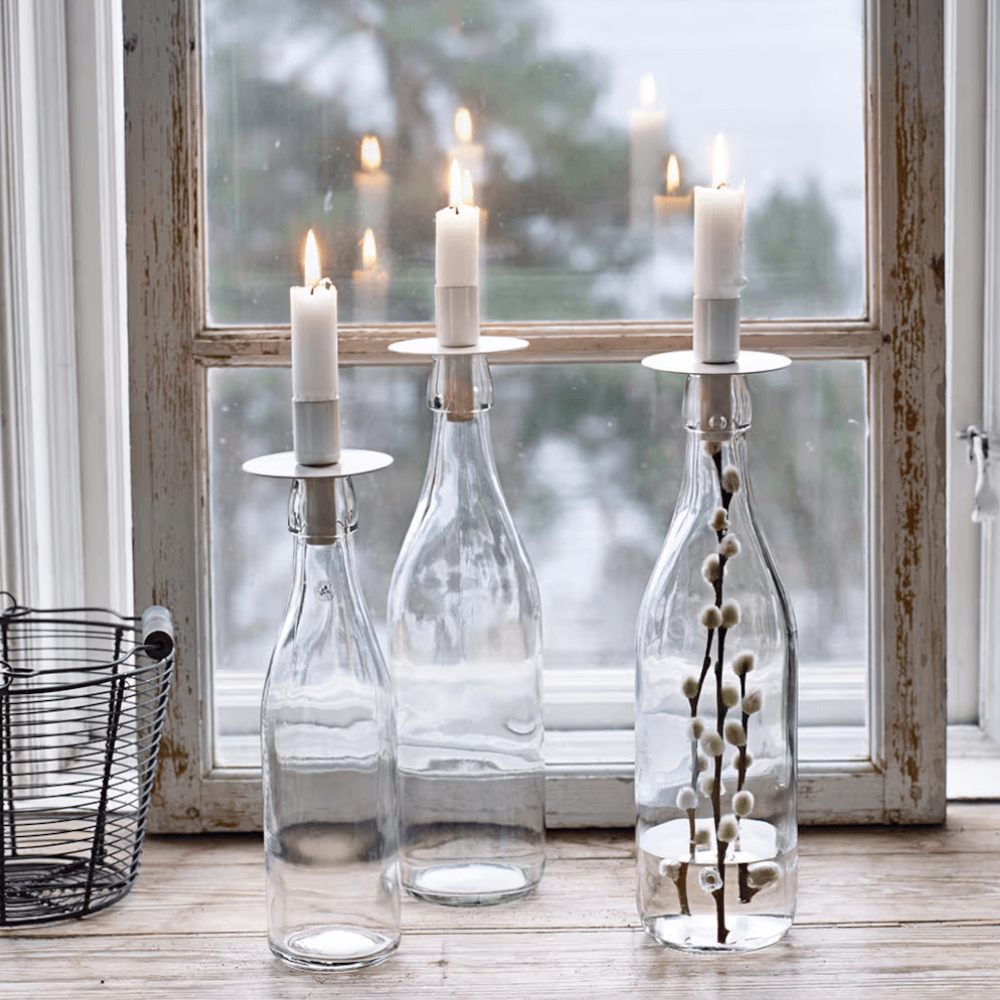 Candle holder for bottle