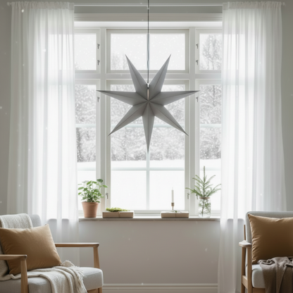 Pappersstjärna Ozen 60cm, Grå