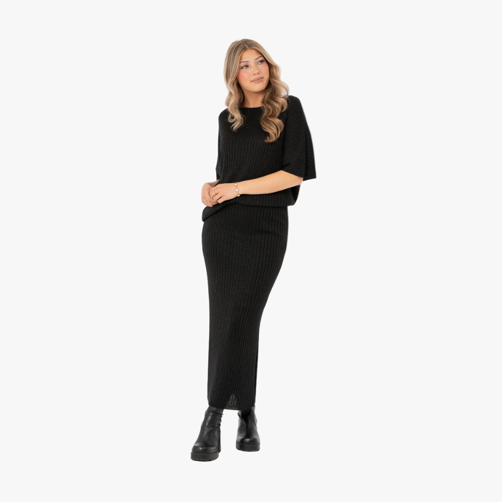 Frances knitted skirt black