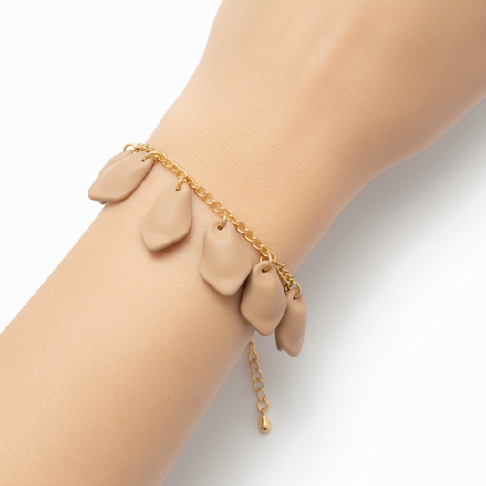 Armband Falling Leaf, Beige