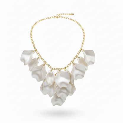 Halsband Midnight Drops, Vit