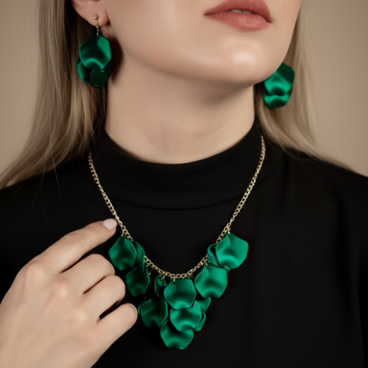 midnight drops halsband metallic grøn