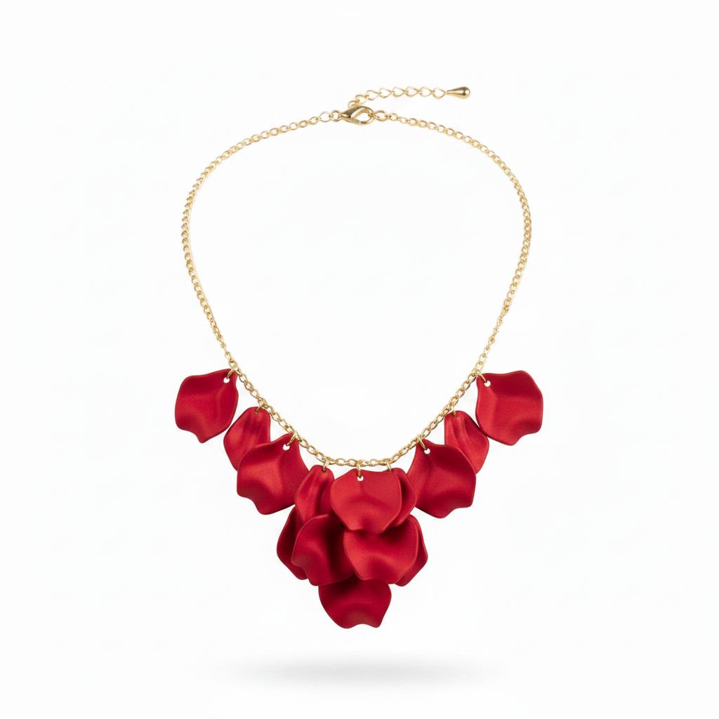 Midnight drops halsband metallic röd