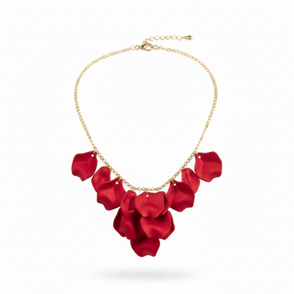Midnight drops halsband metallic röd