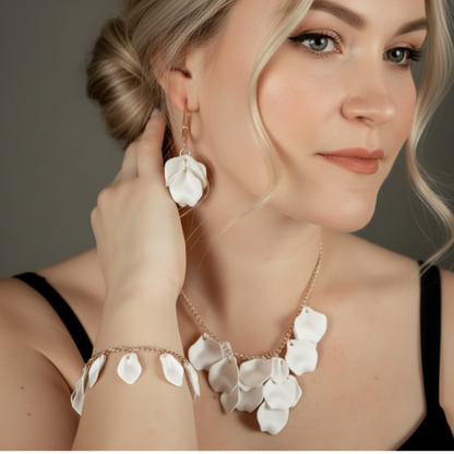 Halsband Midnight Drops, Vit