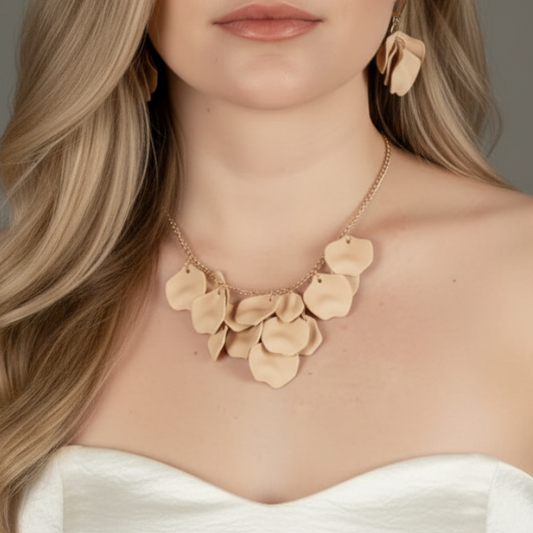Halsband Midnight Drops, Beige