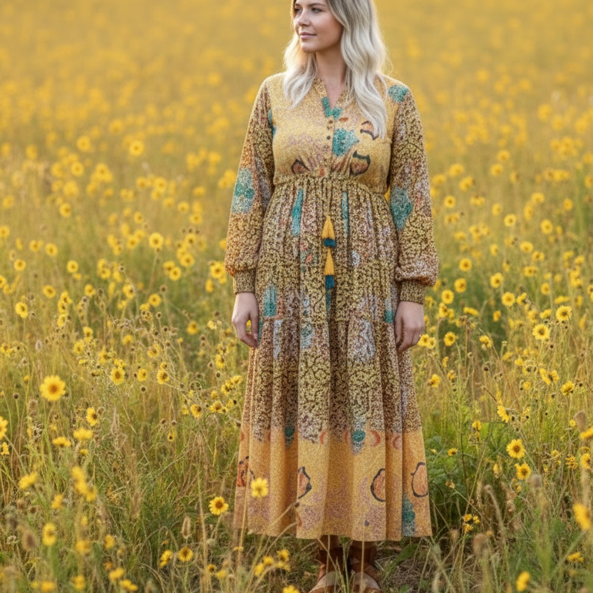 Kjole Valeria, Gul