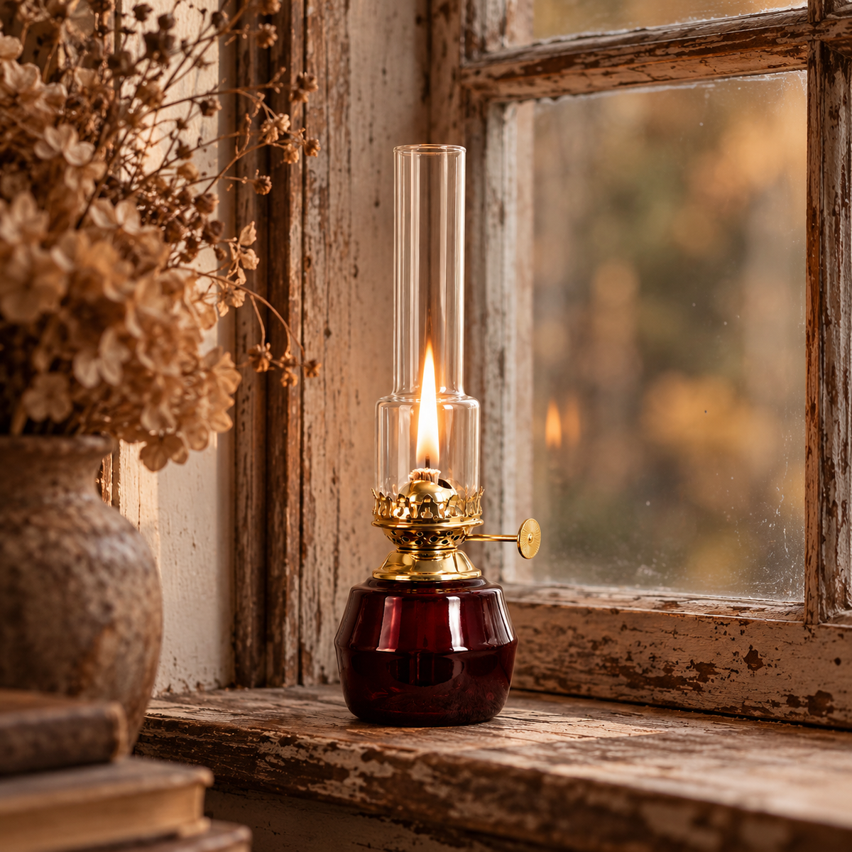 Fotogenlampa Majken Liten, Röd