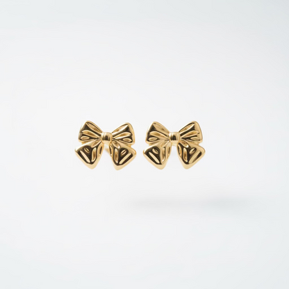 Øreringe Bow Charm, Guld
