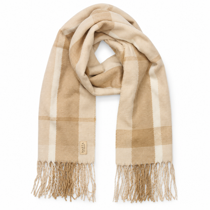 Halstørklæde, Beige Ternet