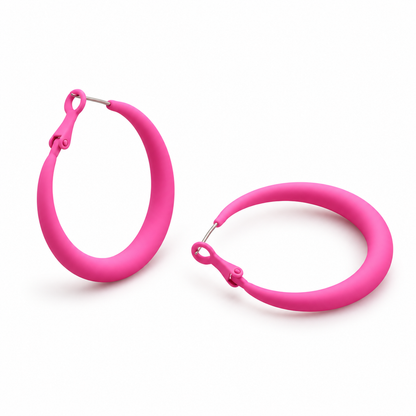 Örhängen Pastel Hoops, Hot Pink