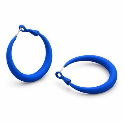 Örhängen Pastel Hoops, Cobalt Blue