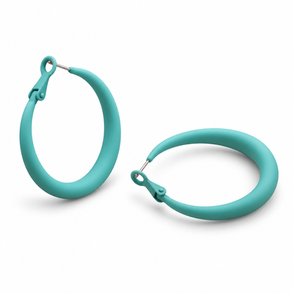 Örhängen Pastel Hoops, Fresh Turquoise