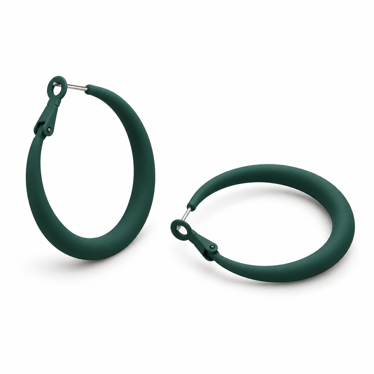 Örhängen Pastel Hoops, Forest Green