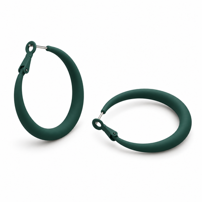 Örhängen Pastel Hoops, Forest Green