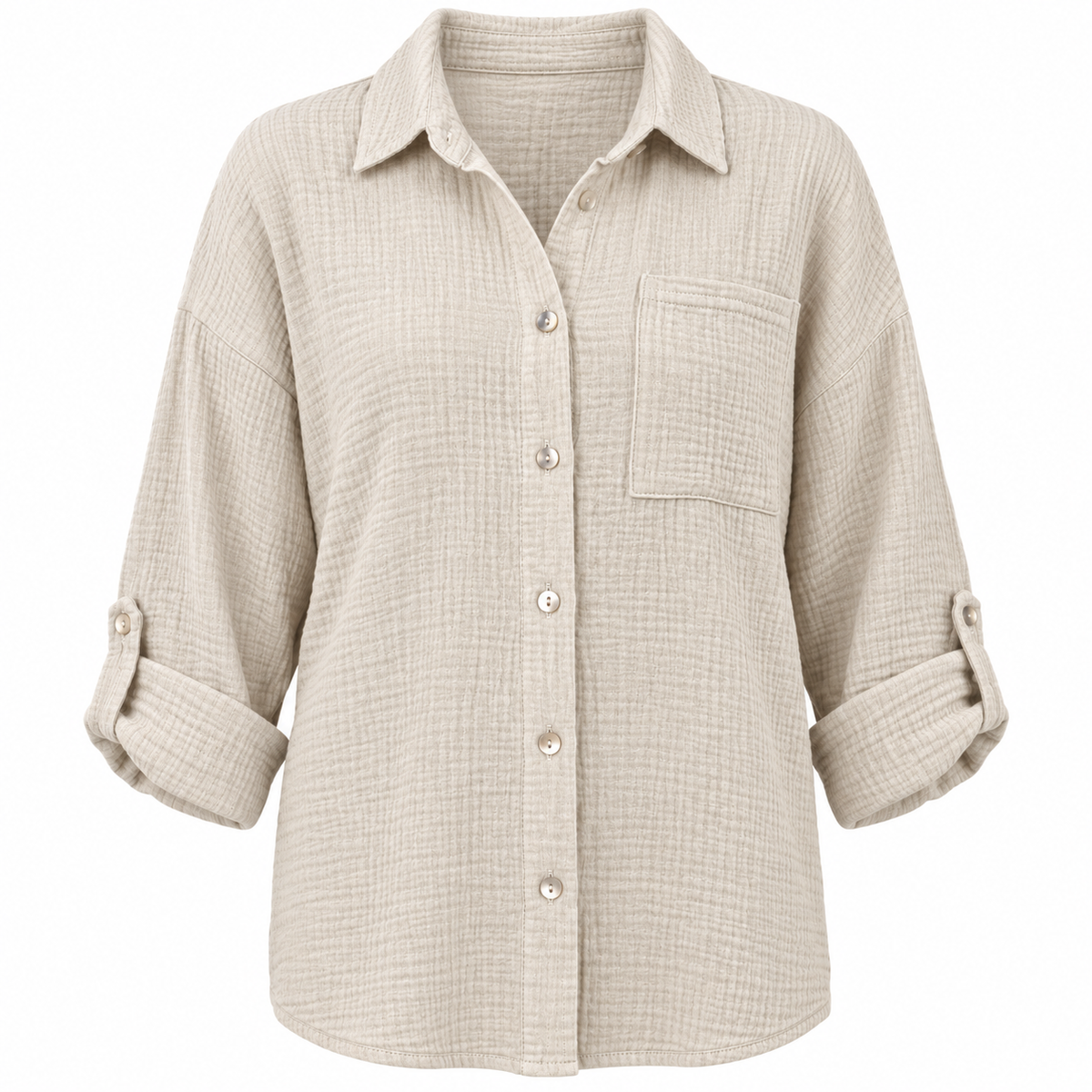 Skjorta Creppad, Beige