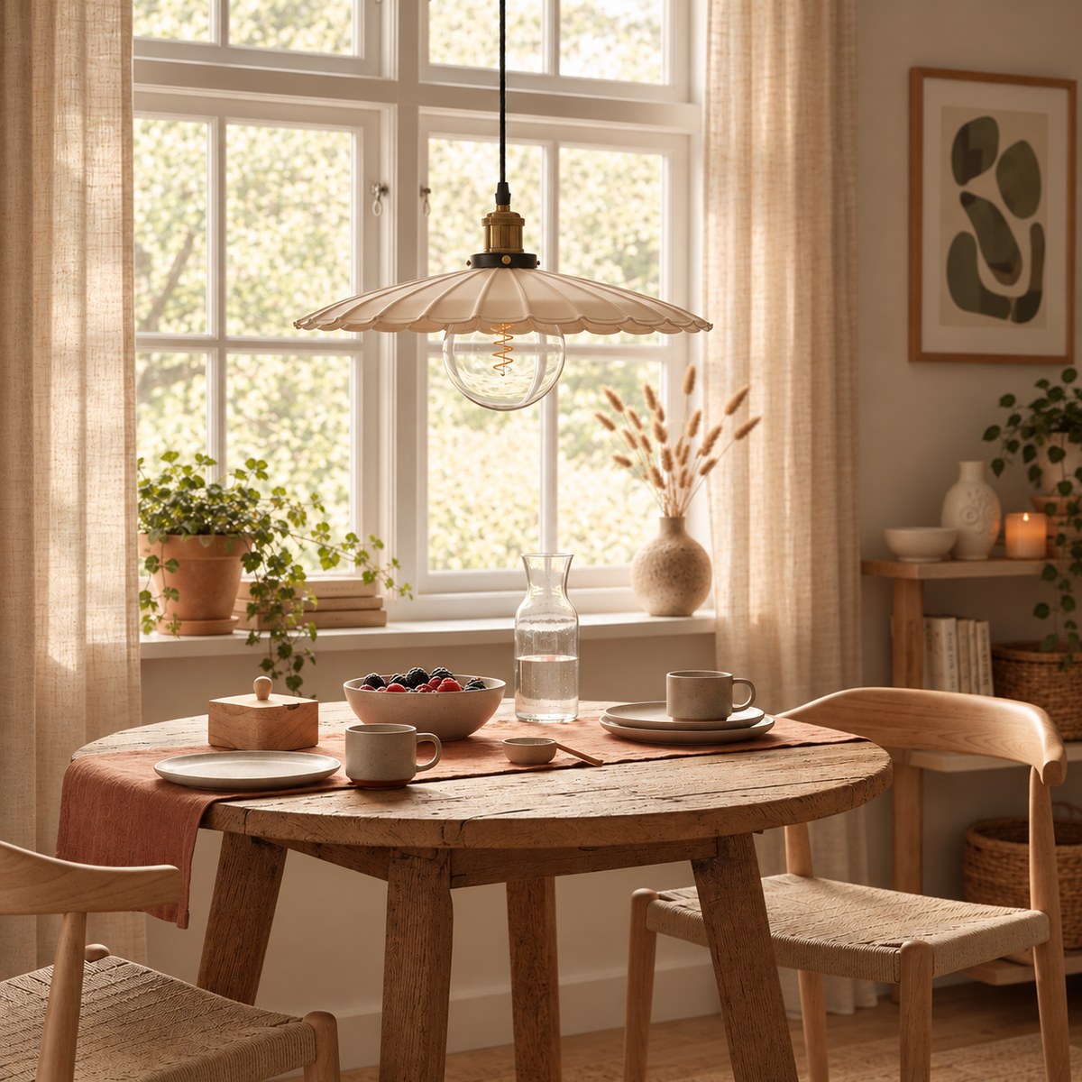 Loftlampe Skogsstjärna 40 cm, Beige