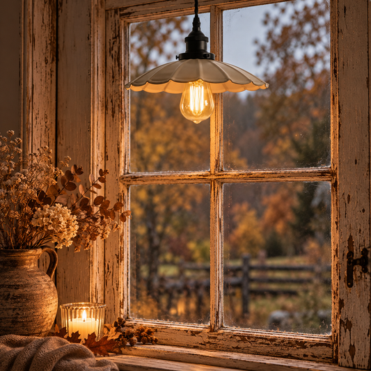 Fönsterlampa Skogsstjärna 25cm, Beige