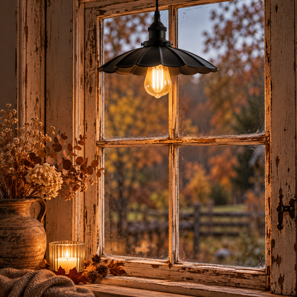 Fönsterlampa Skogsstjärna 25cm, Svart