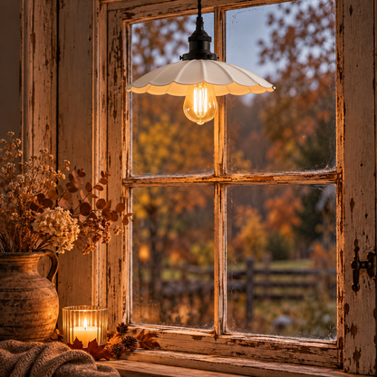 Fönsterlampa Skogsstjärna 25cm, Vit
