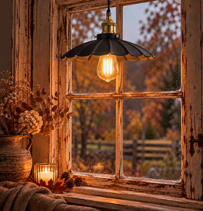 Fönsterlampa Skogsstjärna 25cm, Svart