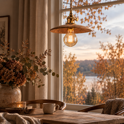 Fönsterlampa Lindebo 20cm, Valnöt