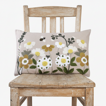 Kuddfodral flora yellow