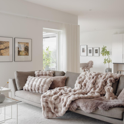 Wool plaid Siv, Grey/Terracotta