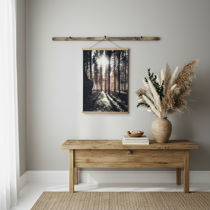 Canvas poster with magnetic wooden frame