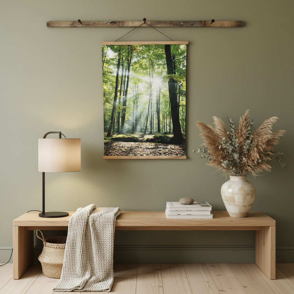 Canvasposter med ram, Lövskog