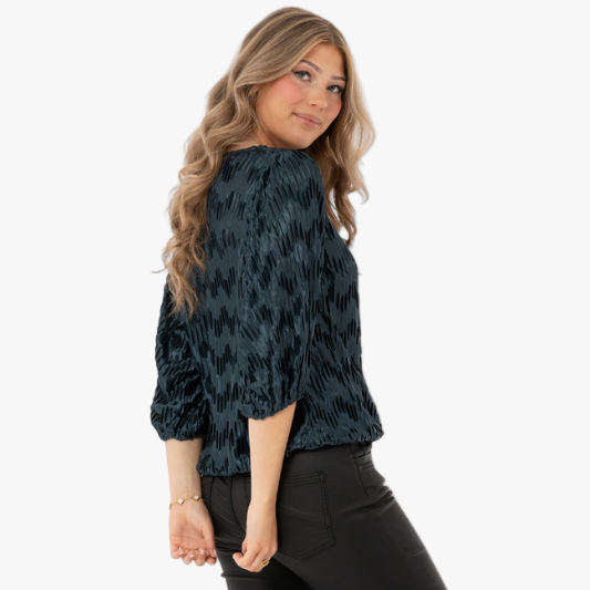 Blouse Jewel, Velvet Blue