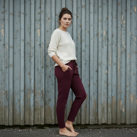 Stretchbyxa Signe, Vinröd