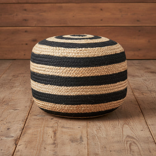 Sittpuff Juni, Svart/Natur