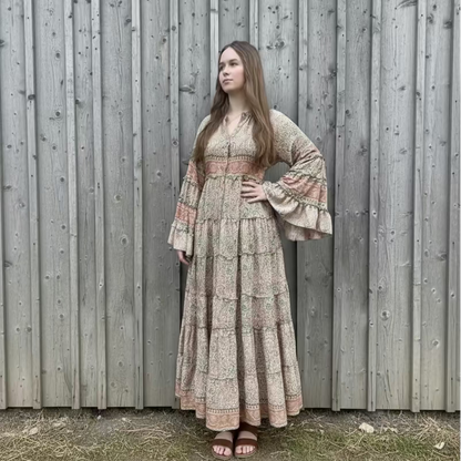 Kjole Stella, Guld/Grøn