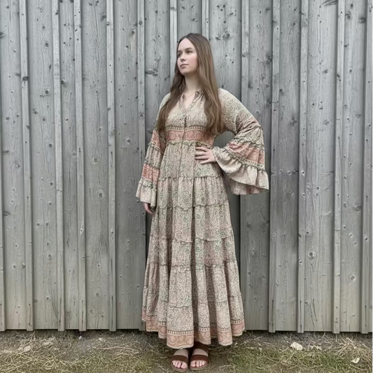 Kjole Stella, Guld/Grøn
