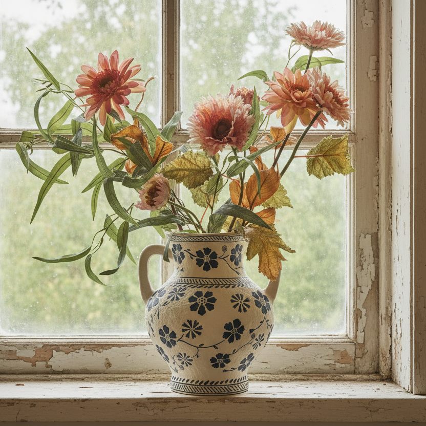 Vase Angus Stor, Blå/Elfenben