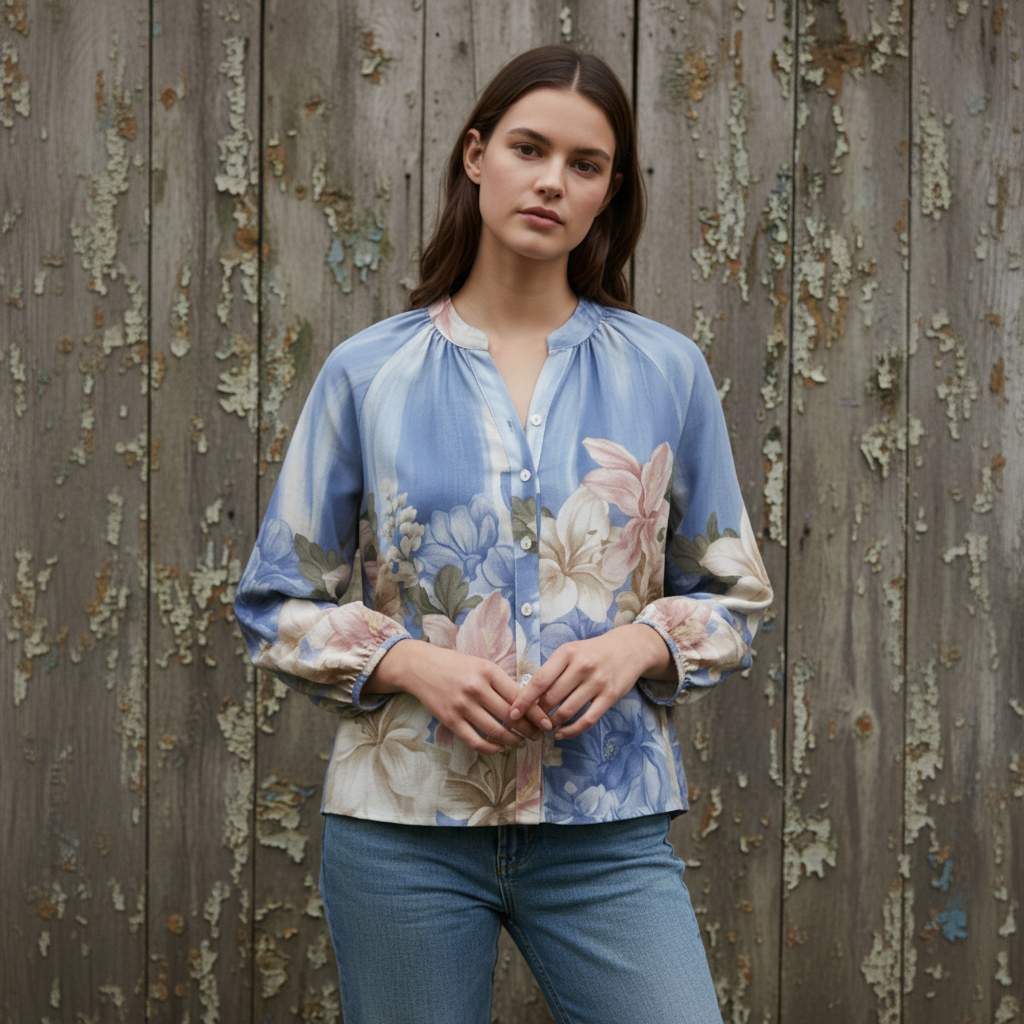 Blå Bluse Rose